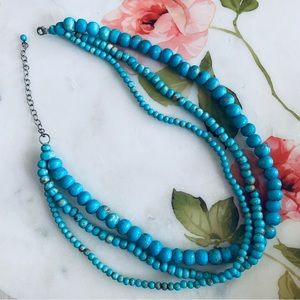TURQUOISE TRIPLE STRAND NECKLACE